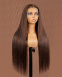 Load image into Gallery viewer, Pure-Luxe™ Dark Brown Colored Glueless 13x6 Ultra-Dense Silky Straight/Body WaveHuman Hair Wig Pre-Cut Lace