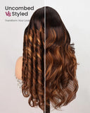 Load image into Gallery viewer, Balayage Caramel Brown Honey Blonde Multi-Color 6x5 Pre-Cut Lace Glueless Loose Body Wave Human Hair Wig
