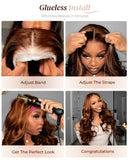 Load image into Gallery viewer, Balayage Caramel Brown Honey Blonde Multi-Color 6x5 Pre-Cut Lace Glueless Loose Body Wave Human Hair Wig