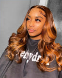 Load image into Gallery viewer, Balayage Caramel Brown Honey Blonde Multi-Color 6x5 Pre-Cut Lace Glueless Loose Body Wave Human Hair Wig