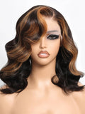 Load image into Gallery viewer, Highlight Colored Loose Body Wave Short Bob 6x5 Pre-cut Glueless Lace Double Drawn Human Hair Wigs