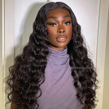 Load image into Gallery viewer, Morketic Loose Wave Natural Black 13x6 Lace Frontal Human Hair Wig Free Parting