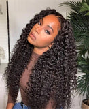 Load image into Gallery viewer, Jerry Curly Natural Black 6x5 Pre-cut Lace Closure Glueless Human Hair Wig Middle Part