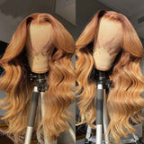 Load image into Gallery viewer, Light Brown Colored Body Wave 13x4 Lace Front Human Hair Wigs Free Part