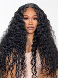 Load image into Gallery viewer, Wand Curls Natural Black Glueless 13x4/6x5 Pre-cut Lace Front Human Hair Wigs