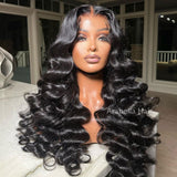 Load image into Gallery viewer, Morketic Loose Wave Natural Black 13x6 Lace Frontal Human Hair Wig Free Parting