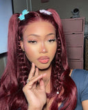 Load image into Gallery viewer, 【Limited Design】Burgundy Red 99J Color Straight Glueless 6x5 Pre-Cut Lace Human Hair Wig