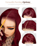 Load image into Gallery viewer, 【Limited Design】Burgundy Red 99J Color Straight Glueless 6x5 Pre-Cut Lace Human Hair Wig