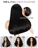Load image into Gallery viewer, Glueless Natural Black Wavy Blowout 6x5 Pre-Cut Lace Human Hair Wigs
