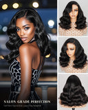Load image into Gallery viewer, Glueless Natural Black Wavy Blowout 6x5 Pre-Cut Lace Human Hair Wigs
