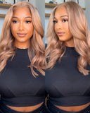 Load image into Gallery viewer, 【Limited Design】Ash Honey Blonde Colored Straight Bob Glueless 6x5 Pre-Cut Lace Human Hair Wigs
