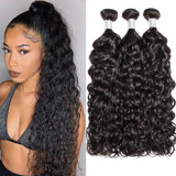 Load image into Gallery viewer, Morketic Natrural Black 3 Bundles Wet And Wavy Brazilian Water Wave Virgin Human Hair Weave