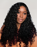 Load image into Gallery viewer, Jerry Curly Natural Black 6x5 Pre-cut Lace Closure Glueless Human Hair Wig Middle Part