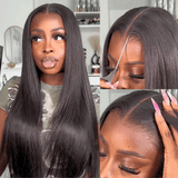 Load image into Gallery viewer, Straight Natural Black Glueless 6x5 Pre-Cut Lace Closure Human Hair Wigs