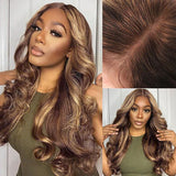Load image into Gallery viewer, Honey Blonde Piano Highlight Color Body Wave 13x4/6x5 Lace Front Human Hair Wig
