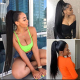 Load image into Gallery viewer, Morketic Straight Human Hair Drawstring Ponytail Human Hair Extensions