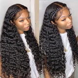 Load image into Gallery viewer, Morketic Deep Wave Natural Black 13x4 Lace Frontal Human Hair Wig