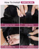 Load image into Gallery viewer, 3 In 1 Half Wig | Yaki Straight Natural Black Easy-Wear No Glue Needed Upgrade With Drawstring Cap Human Hair Wigs