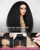 Load image into Gallery viewer, 3 In 1 Half Wig | Yaki Straight Natural Black Easy-Wear No Glue Needed Upgrade With Drawstring Cap Human Hair Wigs