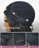 Load image into Gallery viewer, 3 In 1 Half Wig | Yaki Straight Natural Black Easy-Wear No Glue Needed Upgrade With Drawstring Cap Human Hair Wigs