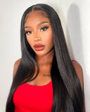 Load image into Gallery viewer, Straight Natural Black Glueless 6x5 Pre-Cut Lace Closure Human Hair Wigs