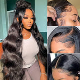 Load image into Gallery viewer, Natural Black Body Wave Wigs 13x6 Lace Front Human Hair Wigs Free Part
