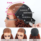 Load image into Gallery viewer, 7x5 Glueless Lace Closure Wig 180% Density Reddish Brown Deep Curly Wig HD Lace