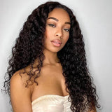 Load image into Gallery viewer, Jerry Curly Natural Black 13x4 HD Lace Frontal Double Drawn Human Hair Wig