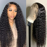 Load image into Gallery viewer, Deep Wave Natural Black 360 Lace Frontal Human Hair Wig Free Part