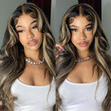 Load image into Gallery viewer, Balayage Highlight Color  Body Wave 6x5/13x4 Lace Front Human Hair Wig Free Part