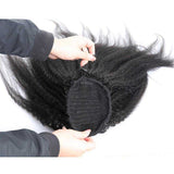 Load image into Gallery viewer, Morketic Yaki Straight Human Hair Drawstring Ponytail Human Hair Extensions