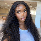 Load image into Gallery viewer, Morketic Deep Curly Natural Black Glueless 6x5 Pre-Cut Lace Human Hair Wig