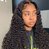 Load image into Gallery viewer, Morketic Deep Curly Natural Black Glueless 6x5 Pre-Cut Lace Human Hair Wig
