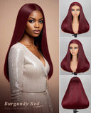 Load image into Gallery viewer, 【Limited Design】Burgundy Red 99J Color Straight Glueless 6x5 Pre-Cut Lace Human Hair Wig