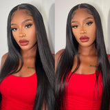 Load image into Gallery viewer, Straight Natural Black Glueless 6x5 Pre-Cut Lace Closure Human Hair Wigs