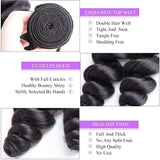 Load image into Gallery viewer, Morketic Natrural Black 3 Bundles Indian Loose Wave Virgin Remy Human Hair Weave