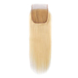 Load image into Gallery viewer, Morketic Malaysian Straight Hair 3 Bundles With Closure 613 Blonde Human Hair Bundles With Closure
