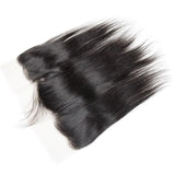 Load image into Gallery viewer, Morketic Straight Pre Plucked HD Transparent 13x4 Lace Frontal Closure With Baby Hair Black Brazilian Virgin Human Hair