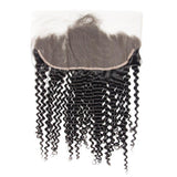 Load image into Gallery viewer, Morketic Curly 13x6 HD Transparent Lace Frontal Closure Ear To Ear Pre Plucked With Baby Hair Black Remy Brazilian Human Hair