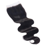 Load image into Gallery viewer, Morketic Black 5x5 HD Transparent Body Wave Lace Closure Black Malaysian Remy Human Hair Closure With Baby Hair