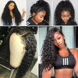 Load image into Gallery viewer, Morketic Brazilian Water Wave HD Transparent 13x6 Lace Frontal Closure Ear To Ear With Baby Hair Wet And Wavy Black Remy Human Hair Frontal