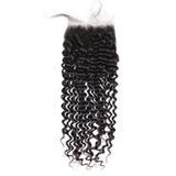 Load image into Gallery viewer, Morketic Curly 5x5 Invisible Swiss Lace Closure Free Part With Baby Hair Black Remy Deep Wave Human Hair
