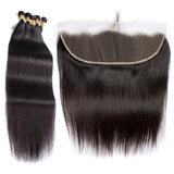 Load image into Gallery viewer, Morketic Long 4 Bundles With HD Frontal Straight Unprocessed Virgin Human Hair