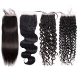 Load image into Gallery viewer, Morketic 5x5 Invisible Swiss Lace Closure Natural Black Remy Human Hair Free Part Closure With Baby Hair