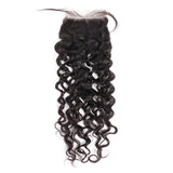 Load image into Gallery viewer, Morketic Water Wave 5x5 Invisible Swiss Lace Closure Free Part With Baby Hair Black Remy Human Hair