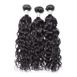 Load image into Gallery viewer, Morketic 12A Peruvian Virgin Remy Hair 3 Bundles Natrural Black Water Wave Hair For Sales