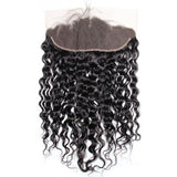 Load image into Gallery viewer, Morketic Brazilian Water Wave HD Transparent 13x4 Ear To Ear Lace Frontal Closure With Baby Hair Black Wet And Wavy Human Hair