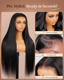 Load image into Gallery viewer, Pure-Luxe™ Silky Straight Natural Black Easy Wear Glueless 13x6 Ultra-Dense Human Hair Wig Pre-Cut Lace