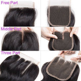 Load image into Gallery viewer, Morketic Brazilian Body Wave Swiss Lace Closure With Baby Hair Virgin Human Hair