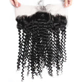 Load image into Gallery viewer, Morketic Brazilian Curly Hair 13x4 Ear To Ear Pre Plucked HD Transparent Lace Frontal Closure With Baby Hair Black Virgin Human Hair